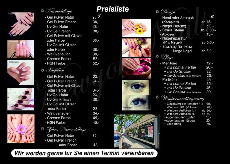 Preisliste Sisters Nails